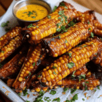 Grilled corn ribs with lime and cheese