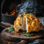 smoked cauliflower on cutting board